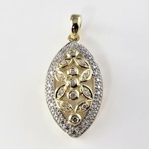 14 Karat Yellow and White Gold Diamond Pendant